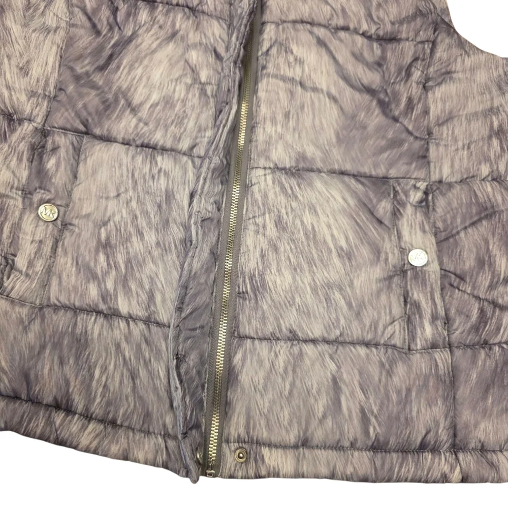 Michael Kors Fur Print Gray Puffer Vest Size XL - Picture 4 of 12